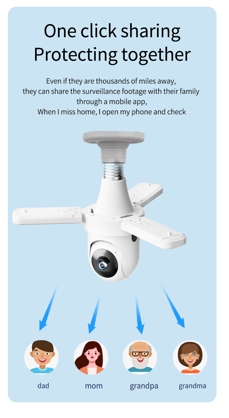 e27 bulb monitoring, wifi camera, 20-watt lighting lamp - dual-purpose lighting and monitoring.(图14)